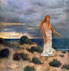 Žena na pláži, 1887