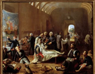 Sanitka na francouzském venkově v roce 1814 Obraz Pierra Vignerona (1789-1872) 1814 Ne. 0,6x0,73 m Paříž, Musee Carnavalet