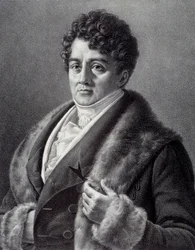 Portrét Francois-Josepha (Francois Joseph) Talma (1763-1826), francouzský herec Rytina Pierra Vignerona (1789-1872) Paříž 19. století, Musee Carnavalet