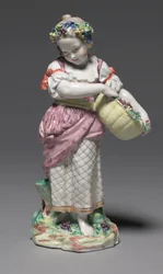 Pružina, vyrobena Bristol Porcelain Factory, c.1775 (tvrdá pasta porcelánu)