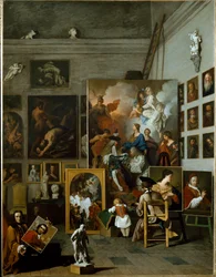 Umělcova dílna (olej na plátně, kolem roku 1740)