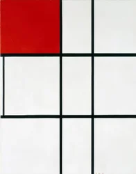 Piet Mondrian Composition B (No II) with Red’ (1935)