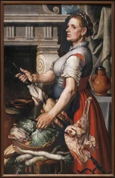Kuchař. Obraz od Pietera Aertsena (1507 nebo 1508-1575), olej na dřevě