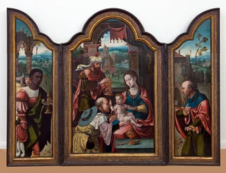 Klanění mudrců, asi 1530-80 (olej na desce)