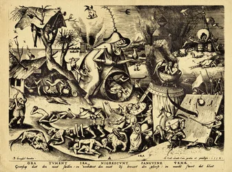 Hněv, vyryl H. Cock, 1558