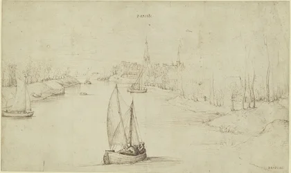 Pieter Bruegel (starší) - Říční krajina Basrode (Baasrode), KdZ 5763