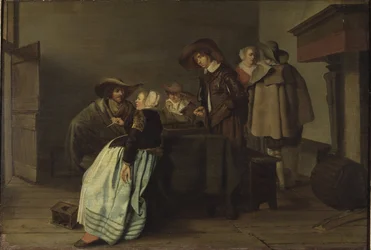 Une konverzace - Rozhovor, Codde, Pieter (1599-1678). Olej na plátně