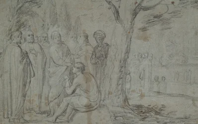 Kristus uzdravující slepce (recto); Venuše a Amor (verze)