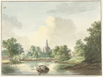Hogewoerdse Poort v Leidenu při pohledu ze Singelu
