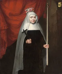 Portrét jeptišky držící krucifix a svíčku, 1678