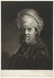 Portrét busta muže v turbanu