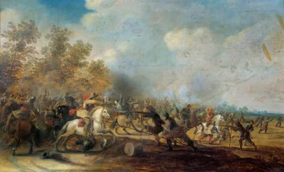Kavalérie Charge Painting od Pietera Meulenera (1602-1654)