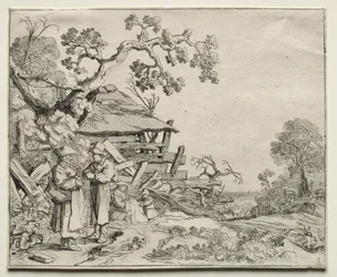 Krajina s rozhovory dvou rolníků, 1626.