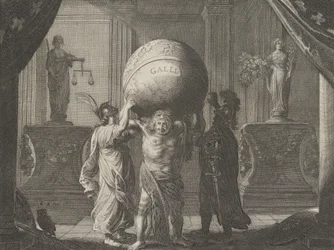 Talíř 13: Alegorie o sváru ve Francii, od Caspara Barlaeuse, Medicea Hospes, 1638.