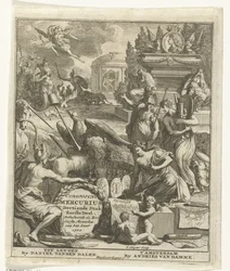 Titulní strana pro evropský Merkur z roku 1702 Evropský Merkur, třináctý díl, první díl. Obsahující šest prvních měsíců roku 1702 (název na objektu)