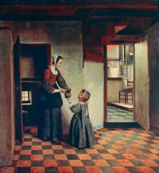 Žena s dítětem ve spíži, kolem 1660