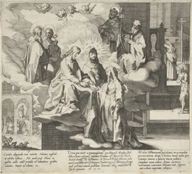 Objeví se Catherine / Catherineina svatba / Catherine sdílí svůj plášť Scény ze života a zázraků svaté Kateřiny Sienské (název série) Vita mors gesta, et miracula quaedam selecta B. CATHERINAE SENENSIS (...) (název série)