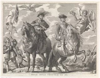 Karel V. a Ferdinand na koni Radostný vstup kardinála-Nemluvně v Gentu, 1635 (název série)