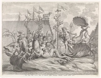Podívaná s Neptunovým vozem Radostný vstup kardinála-Nemluvně v Gentu, 1635 (název série)