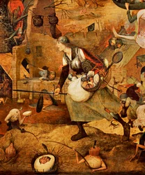 Dulle Griet, detail (olej na dubovém dřevě)