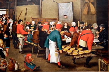 Muzeum Évora. Brueghel, Pieter mladší (kolem 1564-1638). Svatební hostina (nebo Selská svatba)