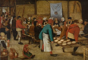Farmářská svatba ve stodole, asi 1616 (olej na desce)