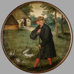 Kdo ví, proč husy chodí naboso?, kolem 1594 (olej na panelu)