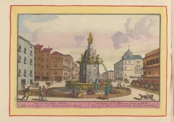 Fontána na náměstí Plaza Puerta del Sol v Madridu Fontána, na místě Syna, v Madridu (název na předmětu) Theatrum Hispaniae (...) (název série)
