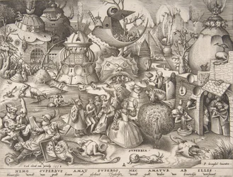 Pýcha Superbia, ze série Sedm smrtelných hříchů, 1558