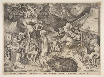 Svatý Jakub a kouzelník Hermogenes z Příběhu kouzelníka Hermogena, 1565.