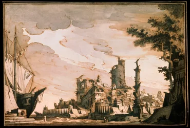 Sea Harbor, Scéna pro divadelní hru, 1818.