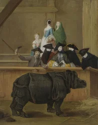 Zobrazení nosorožce v Benátkách. Pravděpodobně 1751