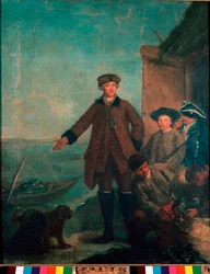Lov kachen v laguně Malba Pietra Longhiho (1702-1785) 1765-1770 ne. 61x50 cm Benátky Pinacoteca Querini-Stampalia
