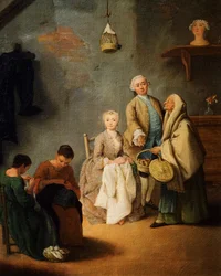 Vyšívací dílna, Pietro Longhi (1701-1785)