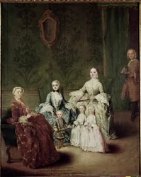 Portrét rodiny Sagredo. Obraz Pietro Longhi (1702-1785)