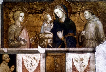 Madona s dítětem mezi svatým Františkem a svatým Janem Evangelistou, c1320