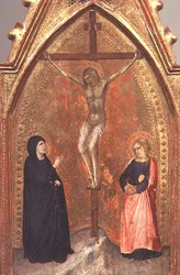 Ukřižování s Pannou Marií a Janem Teologem, kolem roku 1330 (tempera na panelu)
