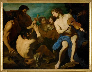 Hudební soutěž mezi Apollónem a Marsyasem, namalováno kolem roku 1631/32 (malba na plátně)
