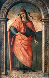 Cato od Pietra Perugina (cca 1450-1523), freska, Collegio del Cambio, Perugia
