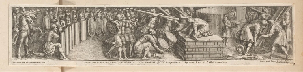 Vojáci postavili tábor Constantinus, cum exercitu, ante Urbem Castra metatur (titul na objektu) Historie císaře Konstantina (název série)