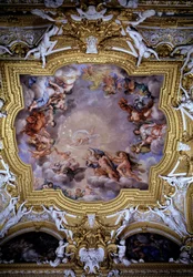 Cosimo I de Medici (Cosimo I. de Toscany vedený před Jupiterem vítězstvím a Héraklem) Freska od Pietra da Cortona (Berrettini) (1596-1669) Florencie, Palazzo Pitti, Sala di Apollo