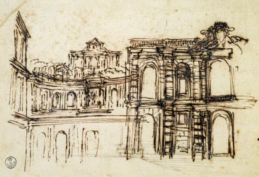 Studium pro divadlo v Palazzo Pitti ve Florencii, Pietro Berrettini známý jako Pietro da Cortona (1596-1669), Itálie