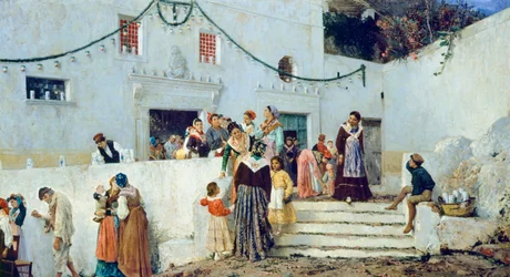 Den oslav, Pio Joris (1843-1921), olej na plátně, 93x160 cm