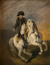 Napoleon na šedém koni (olej na plátně)