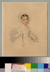 Portrét hraběnky Alexandry Golitsyny (1823-1910) - Dílo Piotra (Pierre) Sokolova (1791-1848), akvarel na papíře (20,3x16,7 cm)
