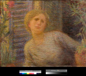 Dívka u okna Obraz, Plinio Nomellini (1866-1943) 1891 Soukromá sbírka