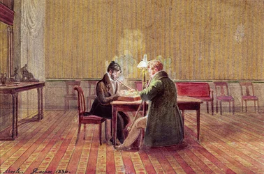 Adam Bernard Mickiewicz (1798-1855) hrající šachy s přítelem, 1830