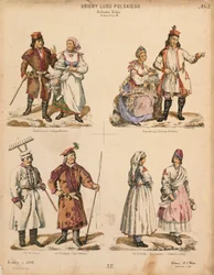 Ukázky polských lidových krojů, vydal K.S. Wolski, Krakov, 1888.