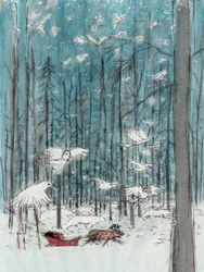 Kouzelný les, 2010 (akvarel a kvaš na papíře)