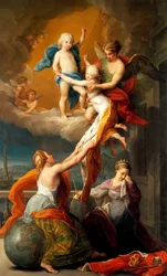 Alegorie na smrt dvou dětí Ferdinanda IV. od Pompea Batoniho (1708-1787).